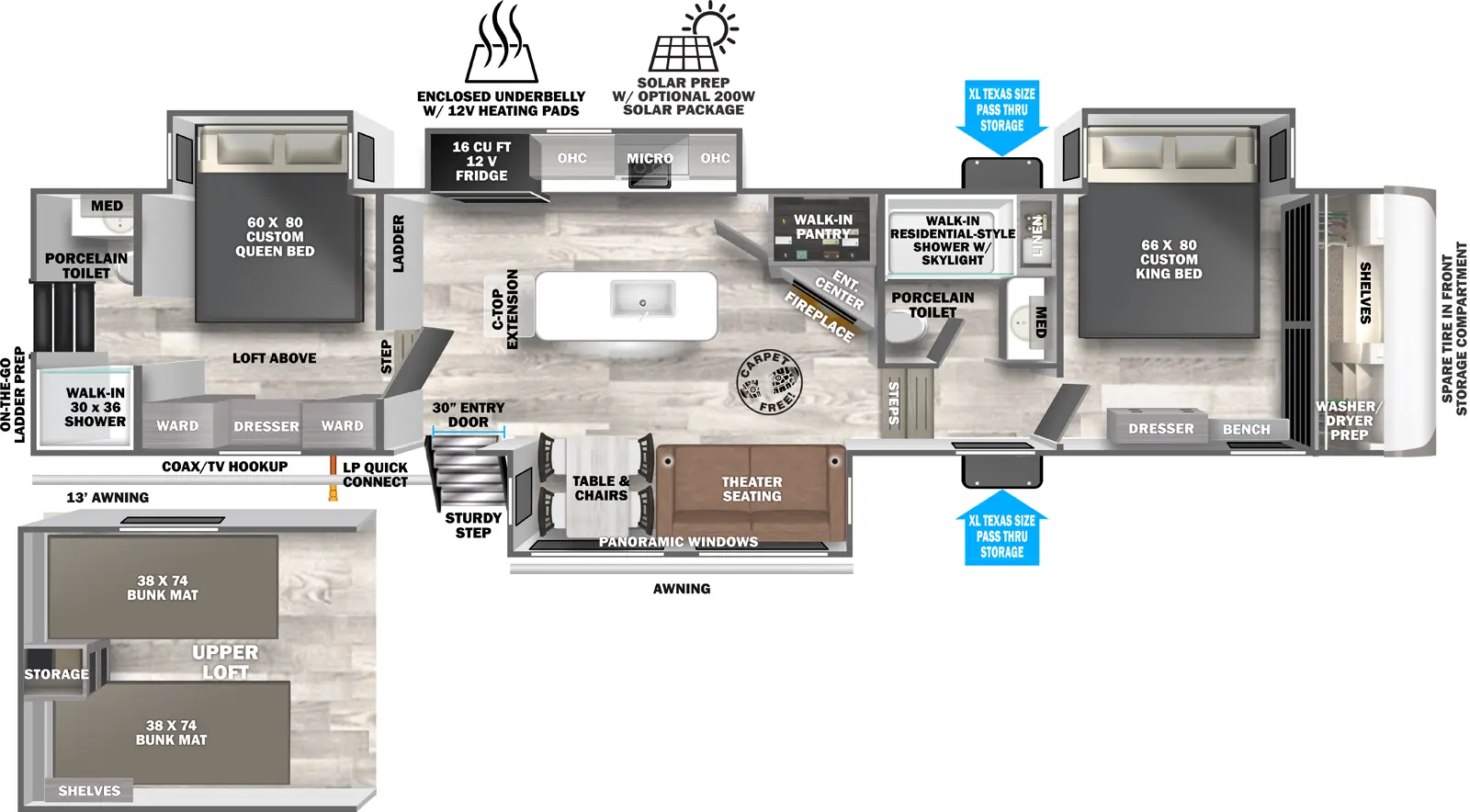 Heritage Glen Fifth Wheels 375FAM - DSO Floorplan
